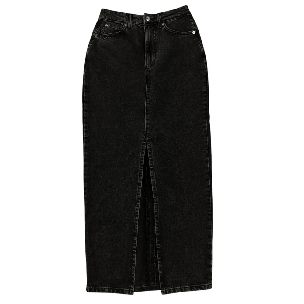 ASOS Black Denim Maxi Skirt - Picture 1 of 7